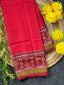 Plain Gala Border With Designer Blouse Handwoven Patola Silk Saree