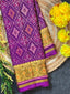 Dark Purple Pan-Chanda Traditional Design Handwoven Patola Silk Saree