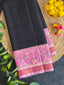 Plain Gala Border Handwoven Patola Silk Saree