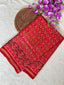 Handwoven Patola Silk Saree Button Ful Red