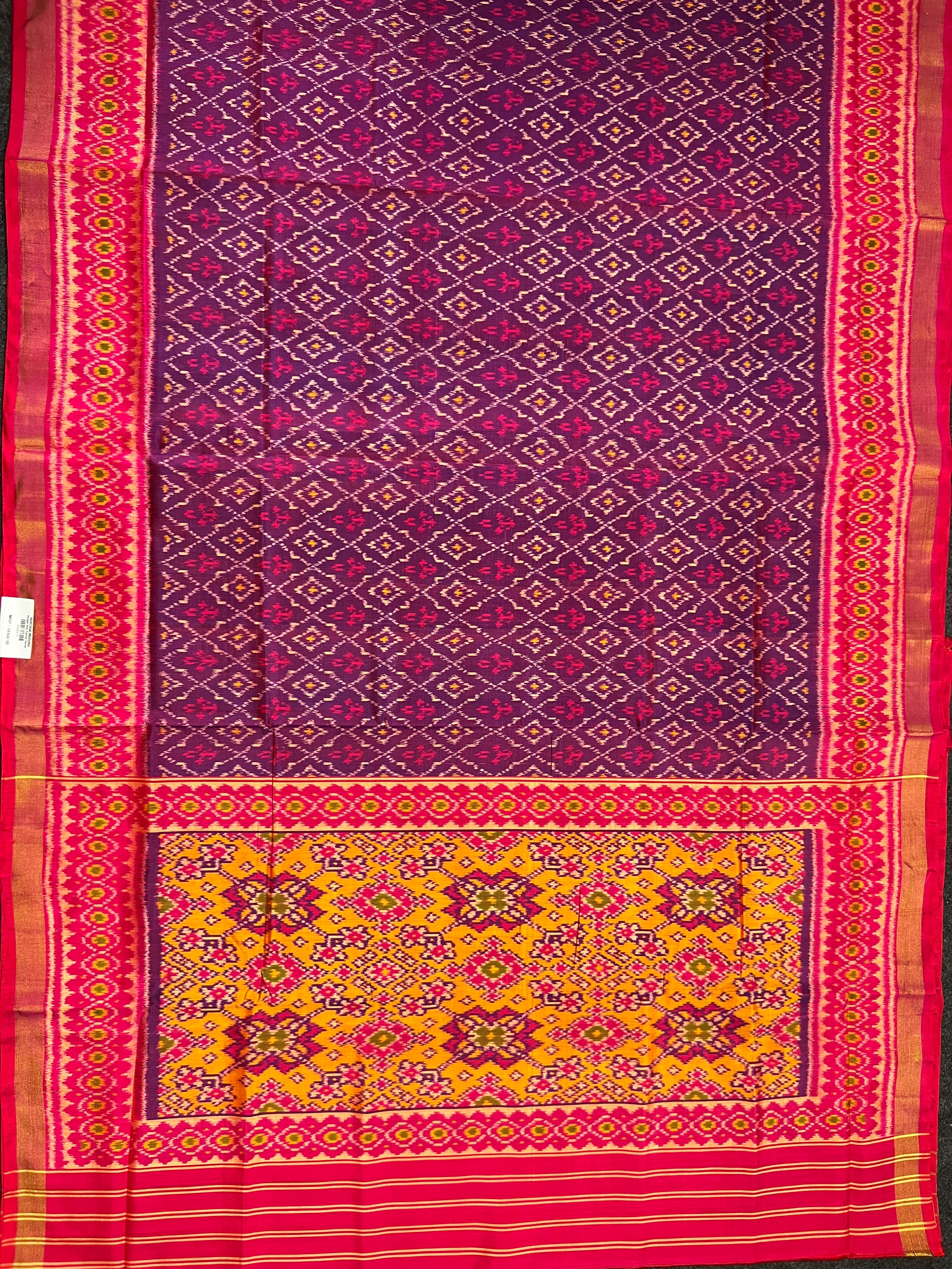 Purple Traditional Design Handwoven Patola Silk Saree