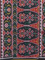 Blue-Black Narikunj Traditional Design Handwoven Patola Silk Saree