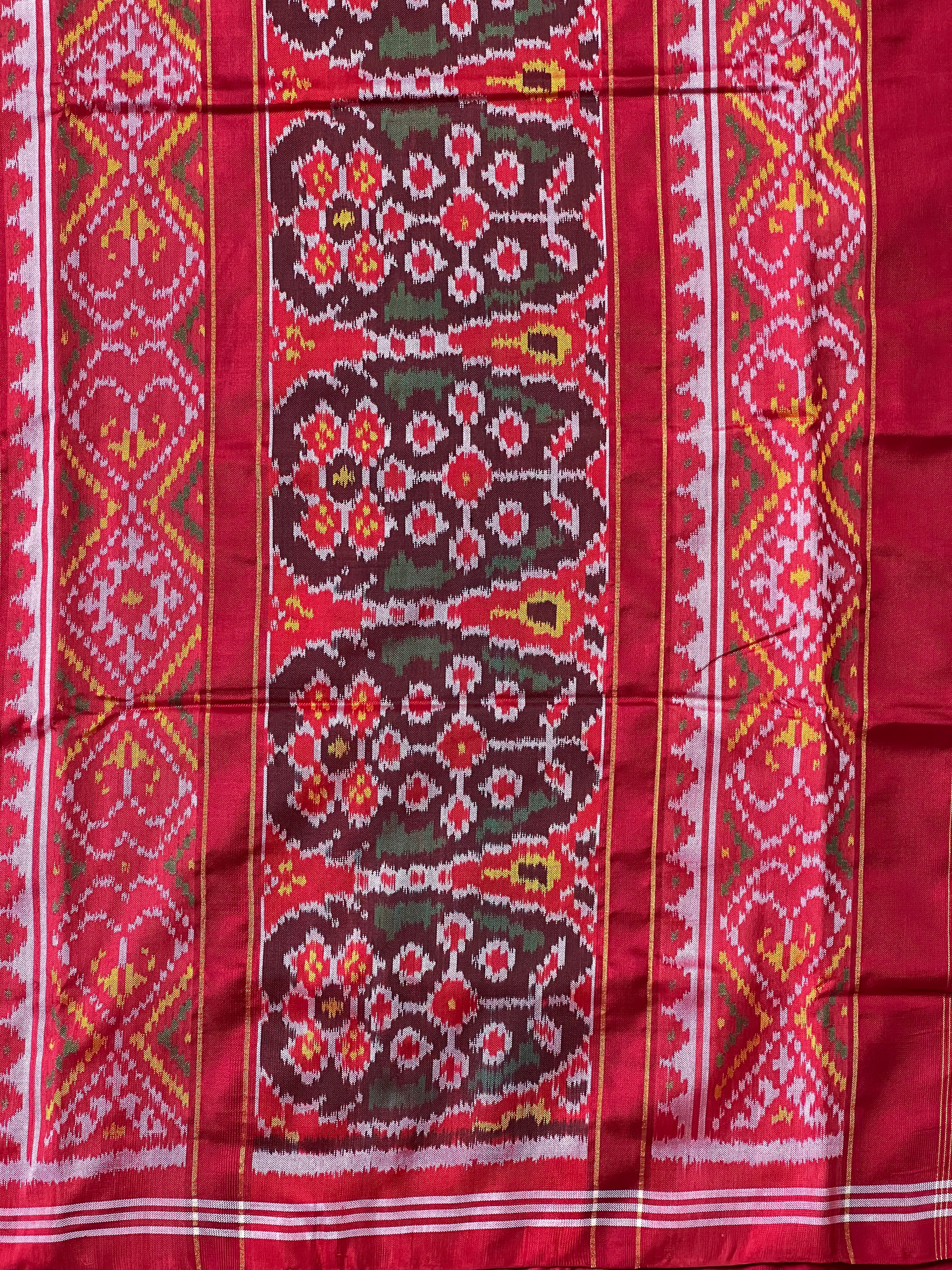 Fusion Traditional Design Handwoven Patola Silk Saree