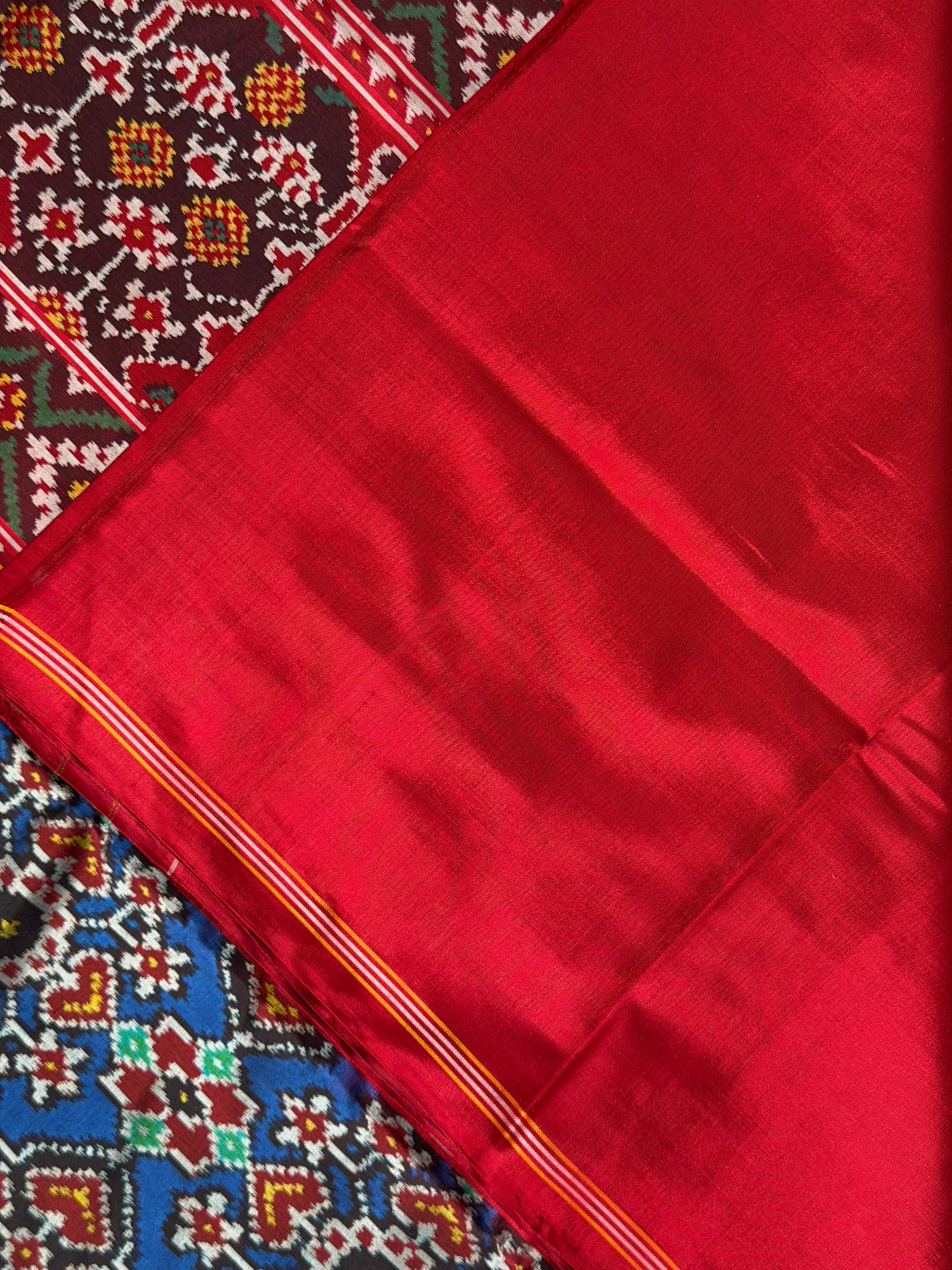 Navratna-Manekchowk Design Handwoven Patola Silk Saree