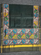 Black Gala Border With Designer Blouse Handwoven Patola Silk Saree