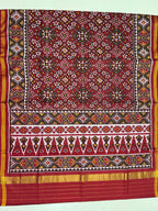 Red Navratna Traditional Design Handwoven Patola Silk Saree