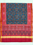 Blue Manekchok Traditional Design Handwoven Patola Silk Saree