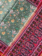 Fancy Design With Pista Color  Handwoven Patola Silk Saree