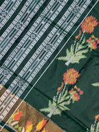 Bottel Green Fancy Design Handwoven Patola Silk Saree