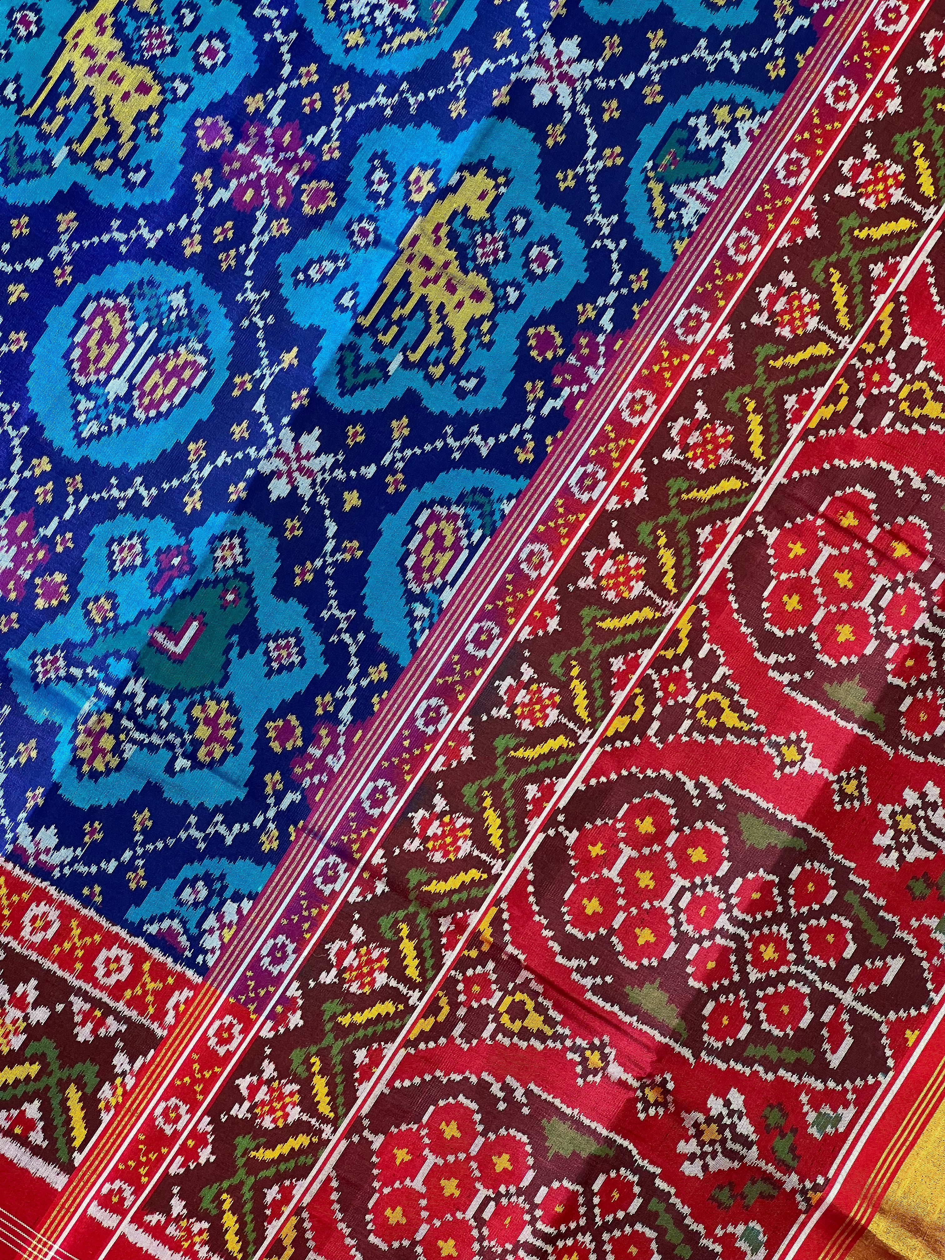 Exclusive Motifs Design Handwoven Patola Silk Saree