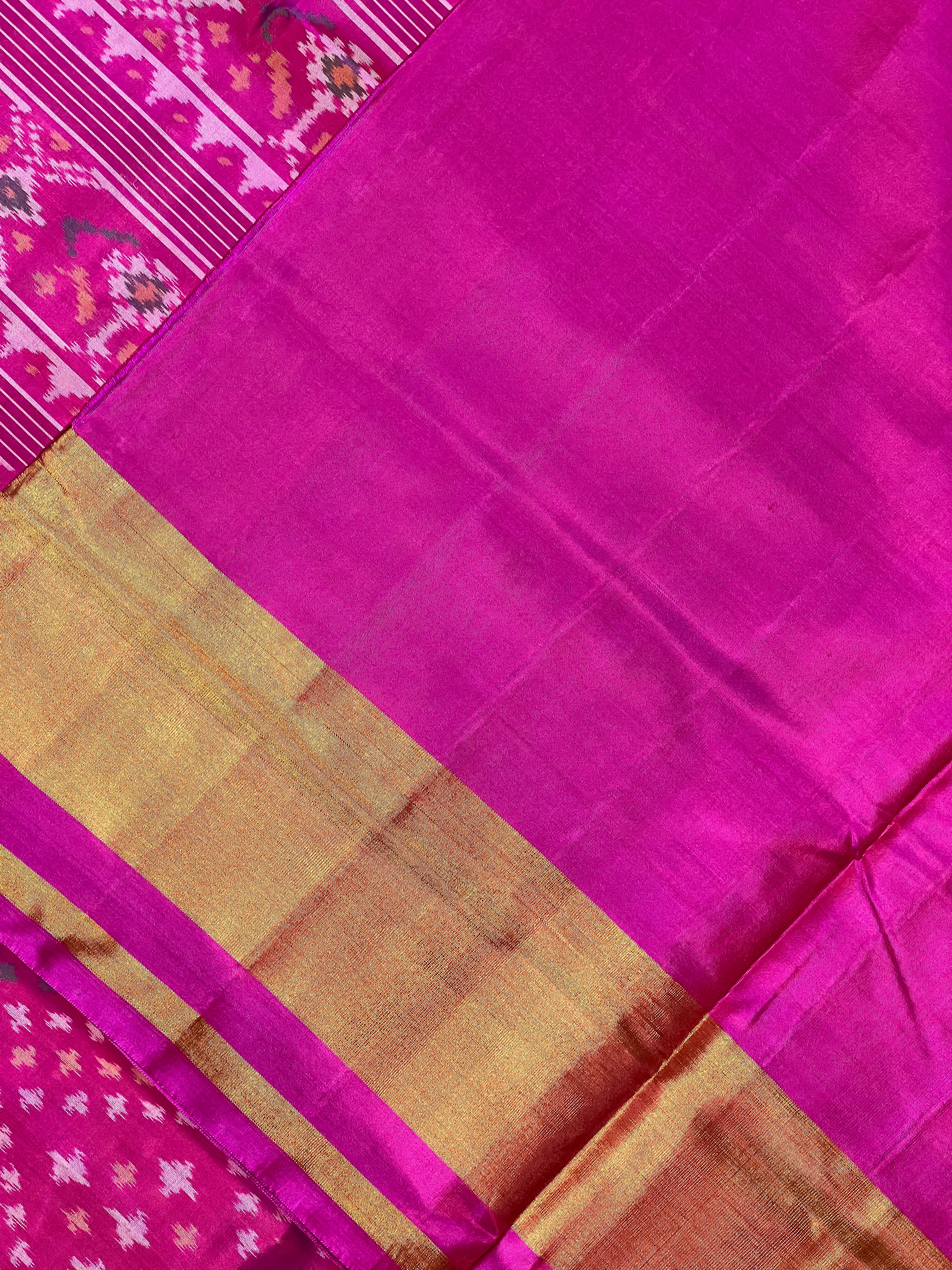 Pink Bandhni Design Handwoven Patola Silk Saree