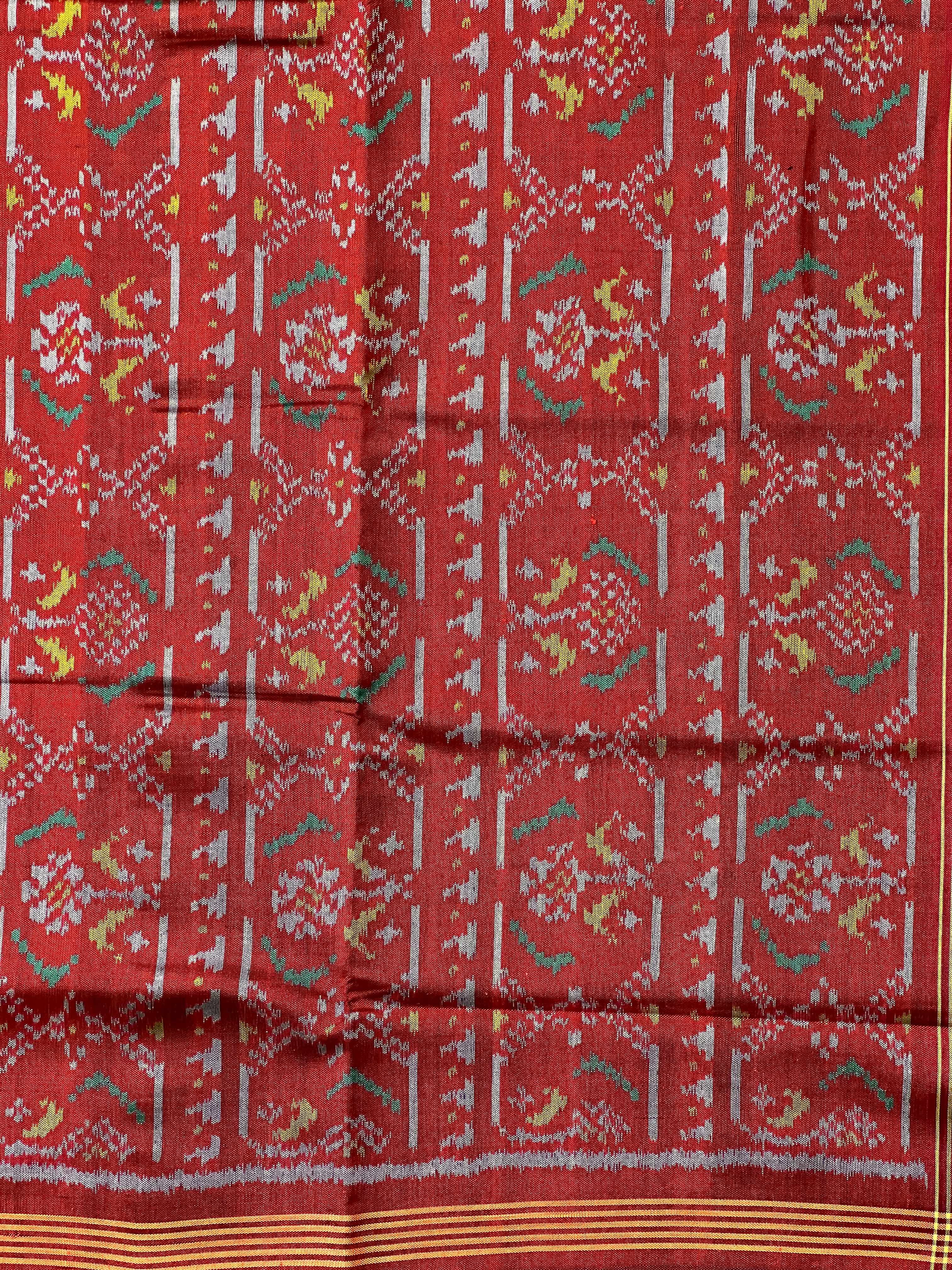 Fusion Design Black Handwoven Patola Silk Saree