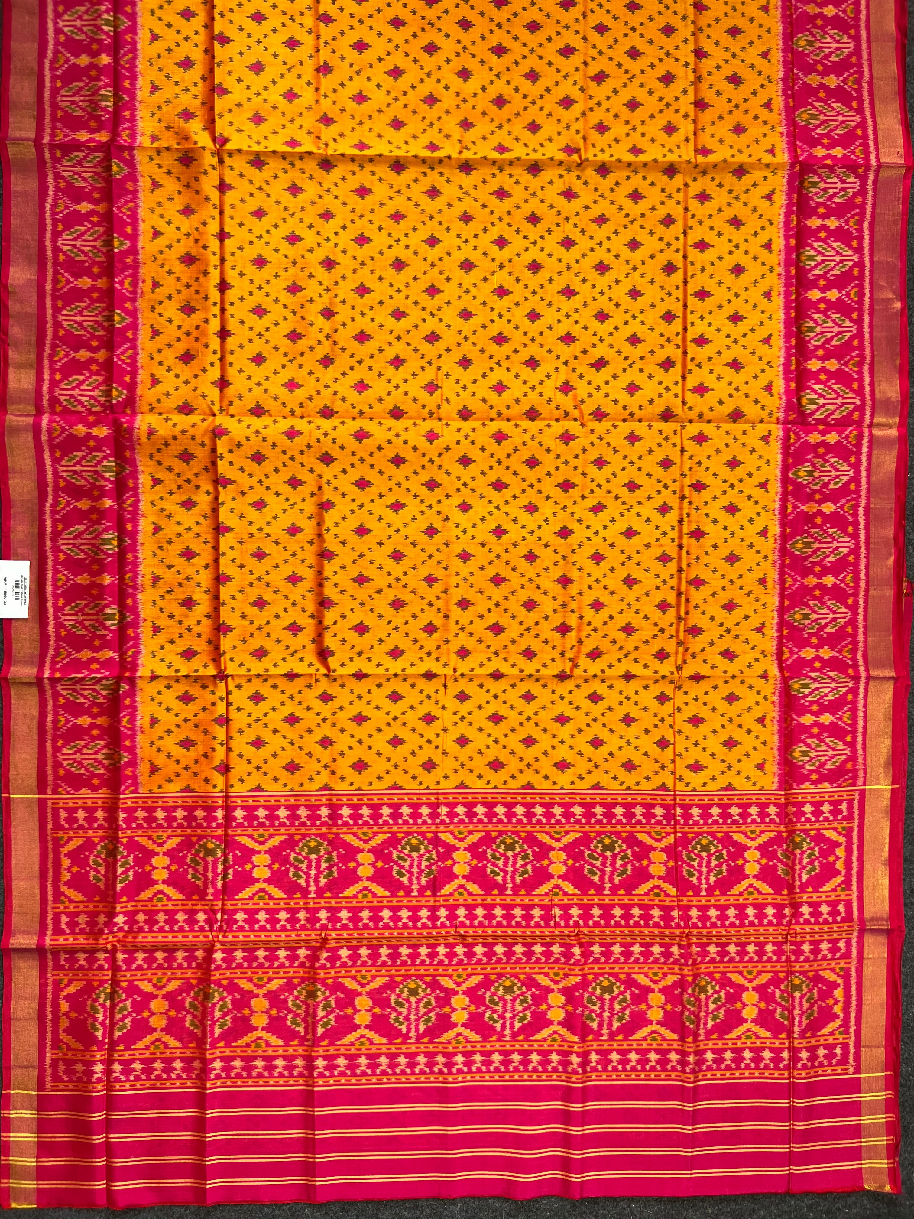 Fancy Design Mustard Orange Handwoven Patola Silk Saree Secondary image