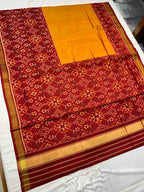 Handwoven Patola Silk Saree Scut Border Navratna