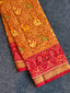 Handwoven Patola Silk Saree Narikunjan Mustard