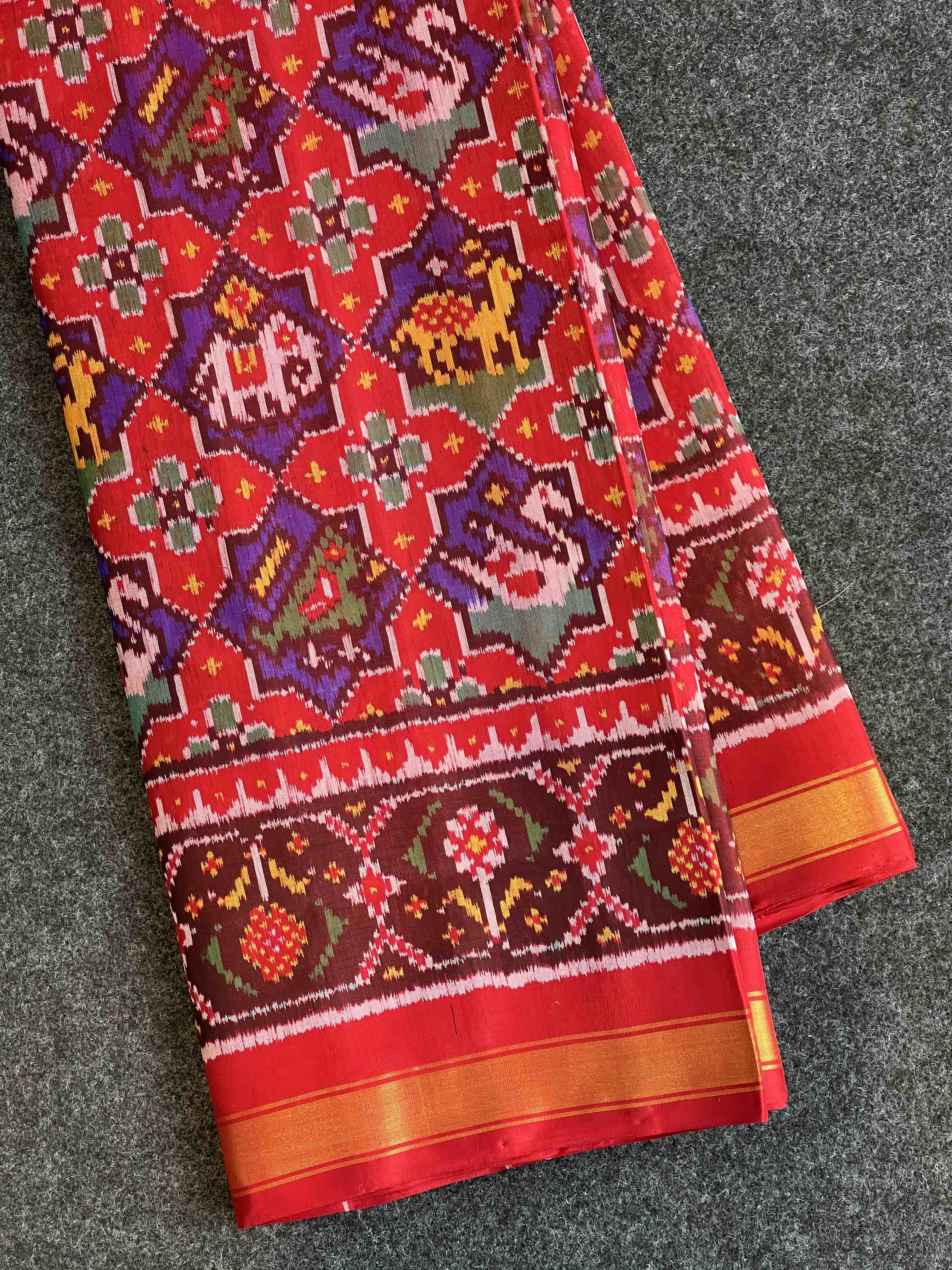 Handwoven Patola Silk Saree Narikunjan Main image