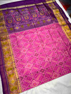Handwoven Patola Silk Saree ManekChowk BabyPink