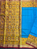 Handwoven Patola Silk Saree Plain Gala Border