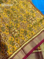 Handwoven Patola Silk Saree Plain Gala Border