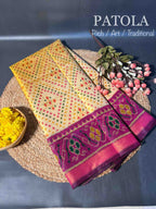 Handwoven Patola Silk Saree Traditional Butti Design