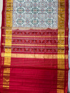 Handwoven Patola Silk Saree Navratna White