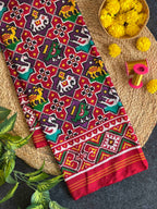 Handwoven Double Ikat Patola Silk Saree