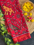 Handwoven Patola Silk Saree Chaabadi With Motif