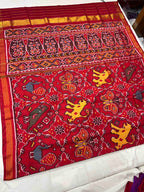 Handwoven Patola Silk Saree Chaabadi With Motif