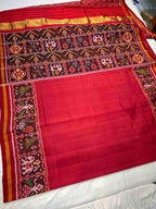 Handwoven Patola Silk Saree Gala Border With Designer Blouse