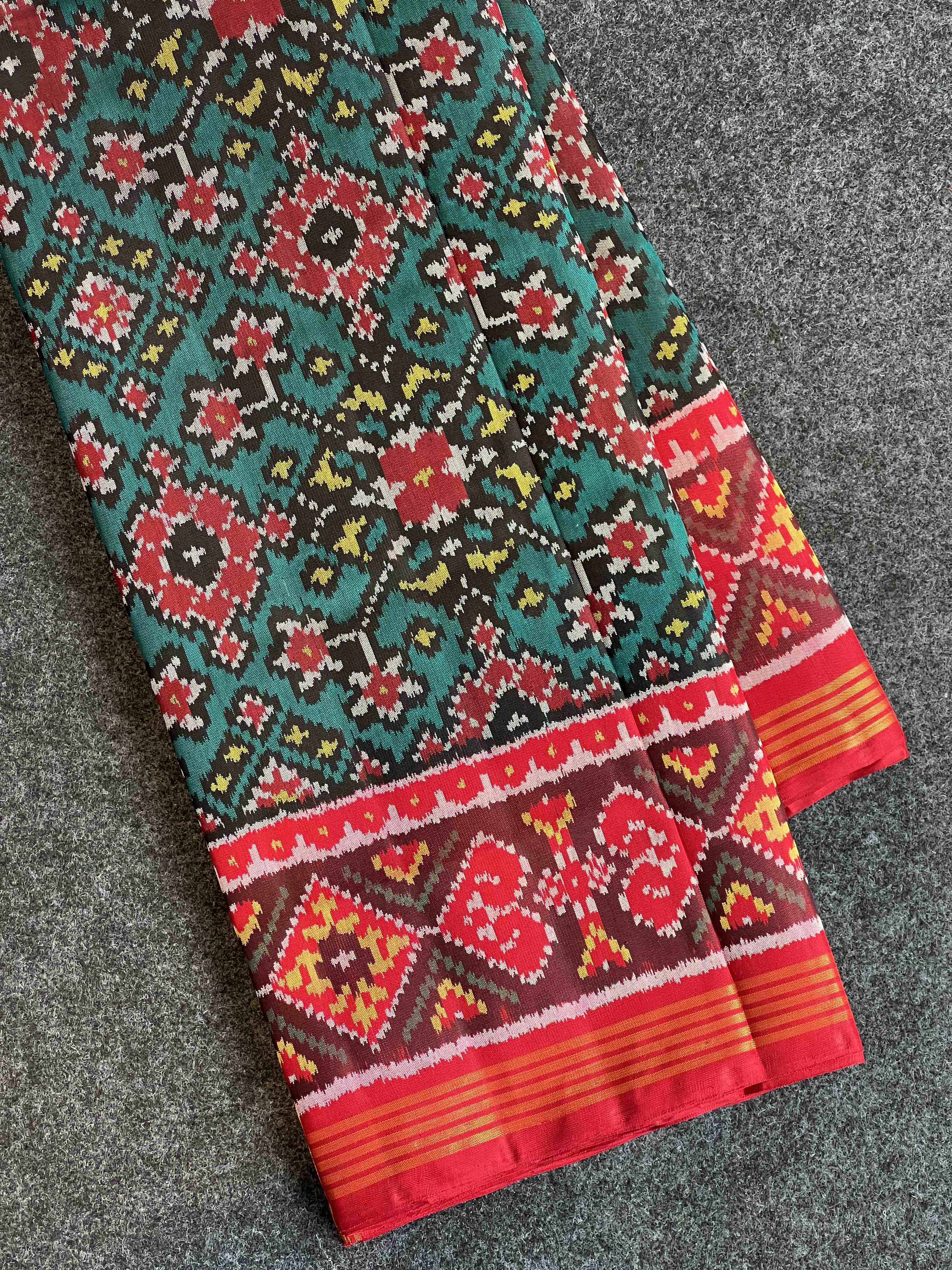 Handwoven Patola Silk Saree Navratna Main image