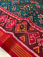 Handwoven Patola Silk Saree Navratna