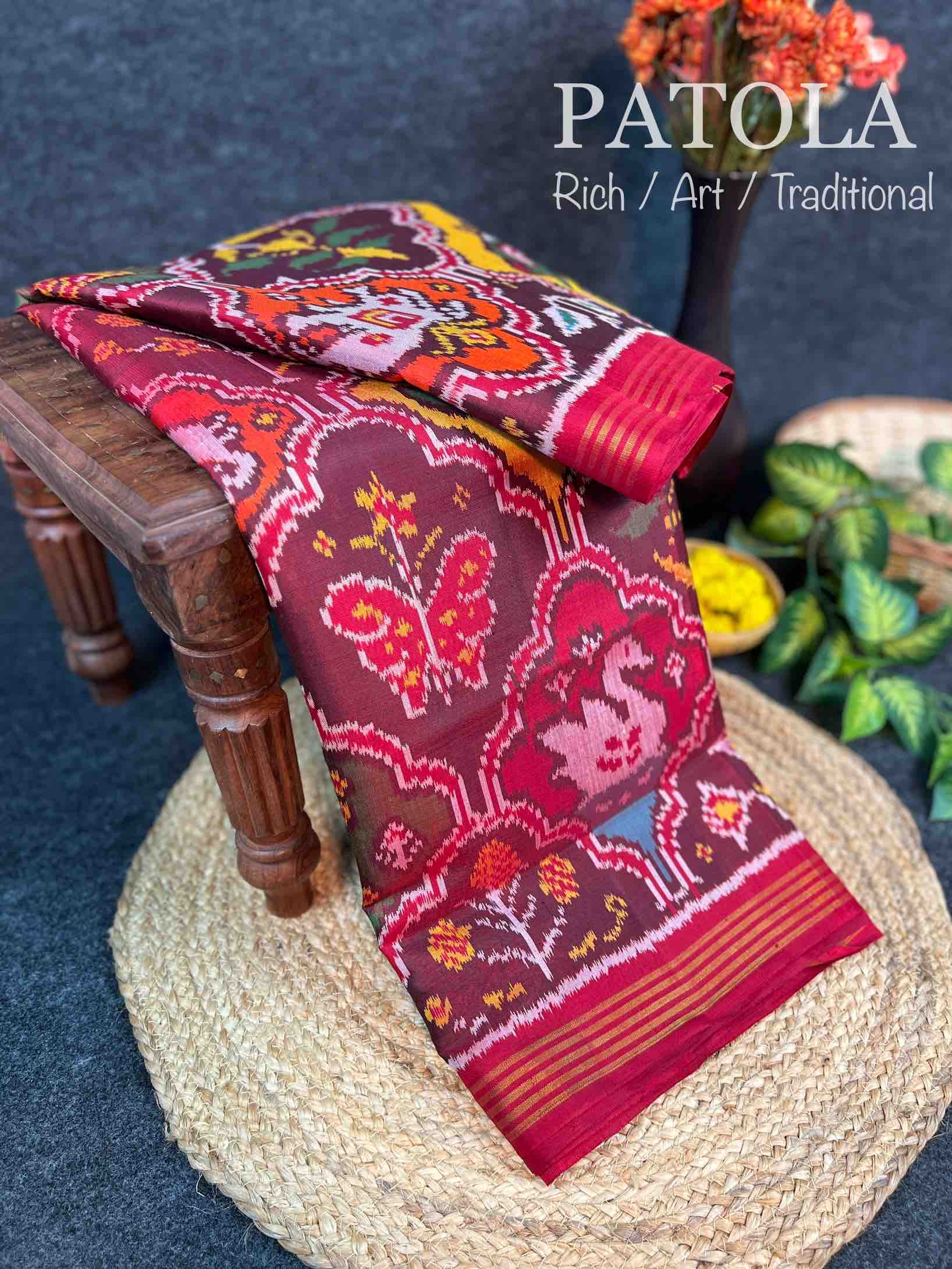 Handwoven Patola Silk Saree Exclusive Multi Color Main image