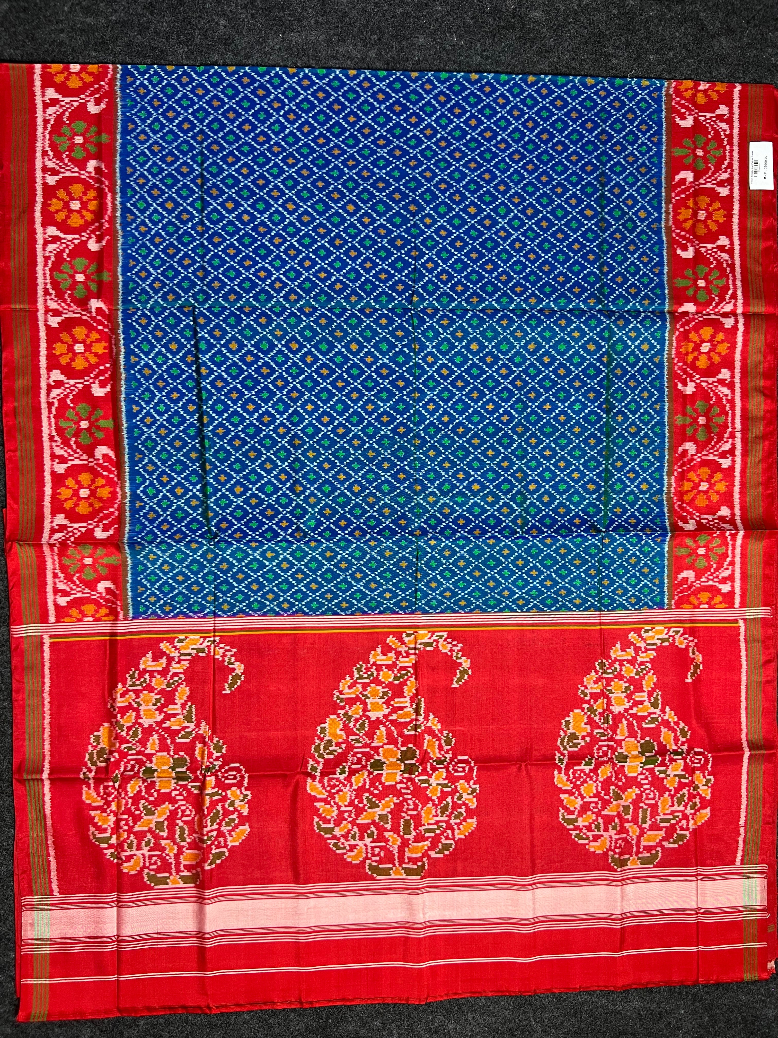 Button-Ful Traditional Design Handwoven Patola Silk Saree