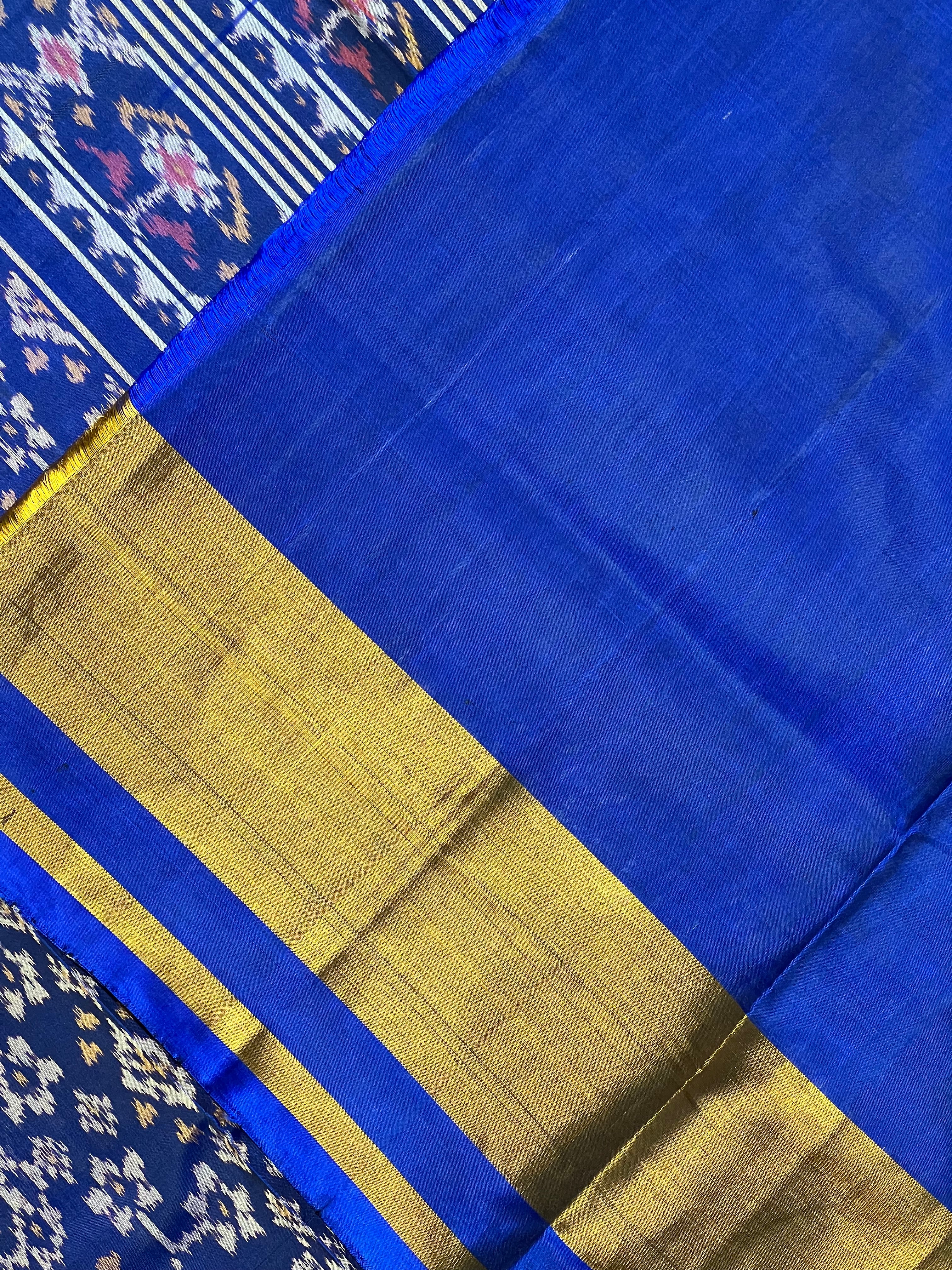 Blue Navratna Traditional Design Handwoven Patola Silk Saree
