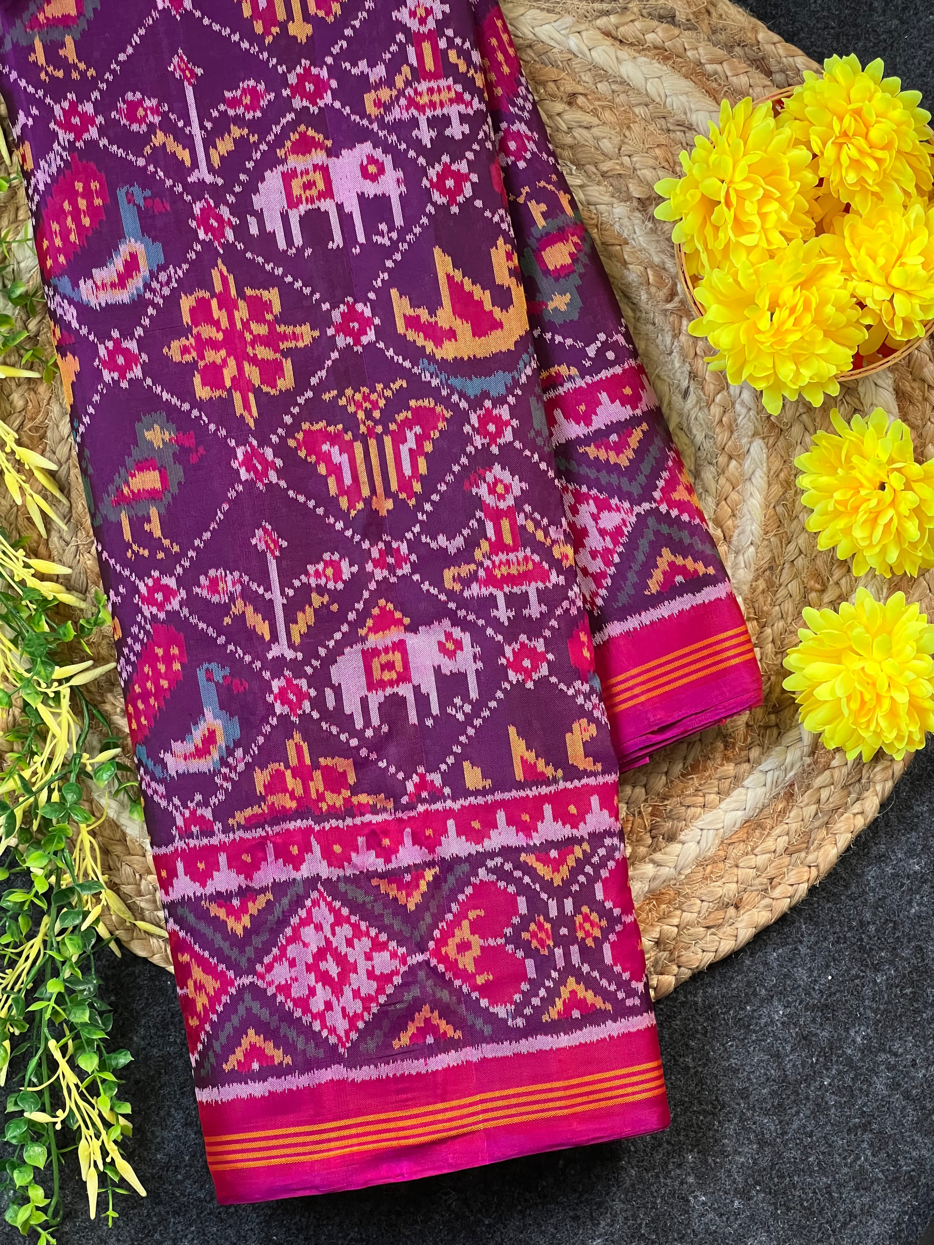 Narikunj Traditional Design Handwoven Patola Silk Saree
