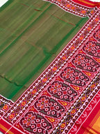 Green Gala Border With Designer Blouse Handwoven Patola Silk Saree