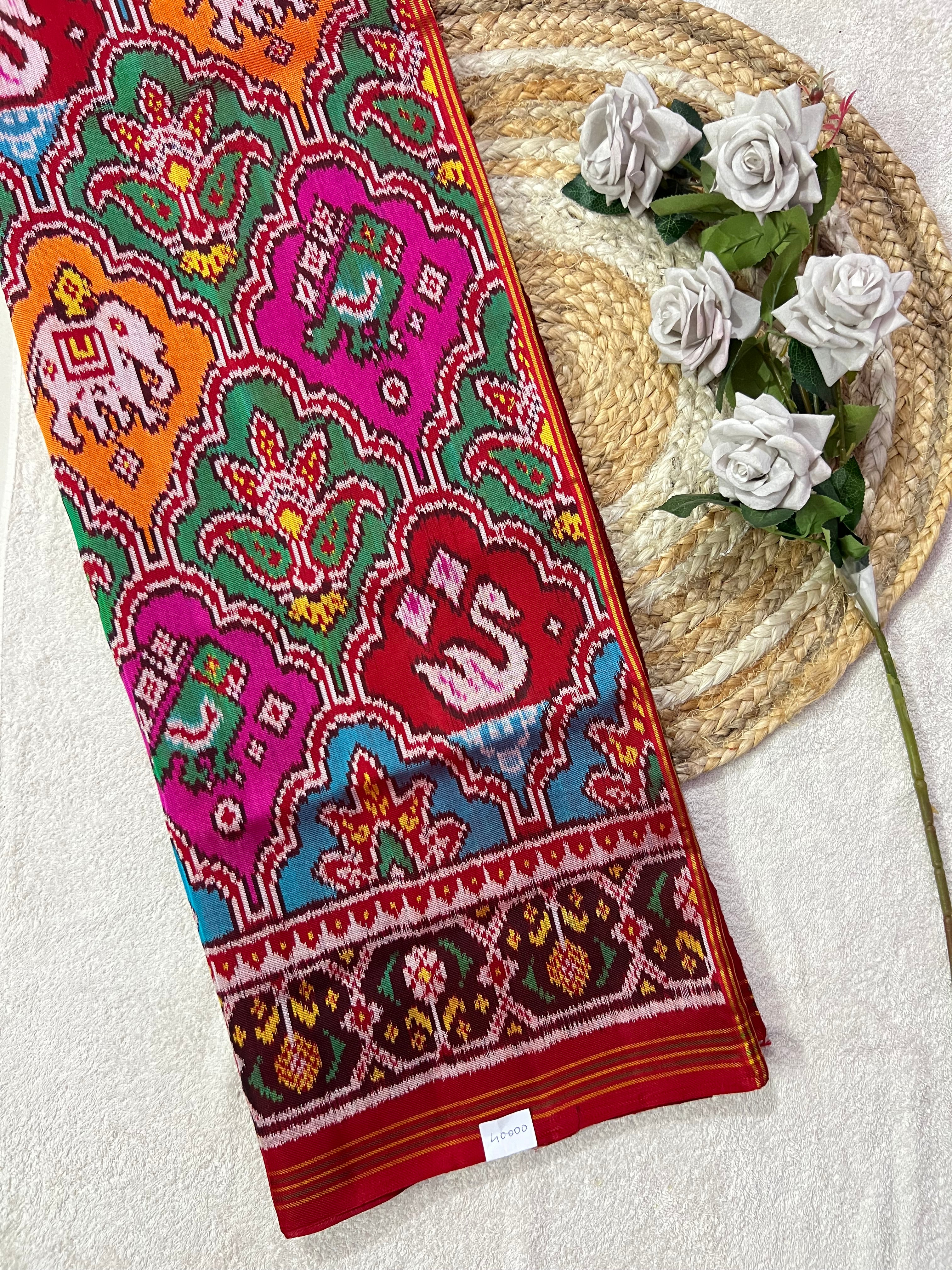 Twill Weaving Handwoven Patola Silk Saree Main image