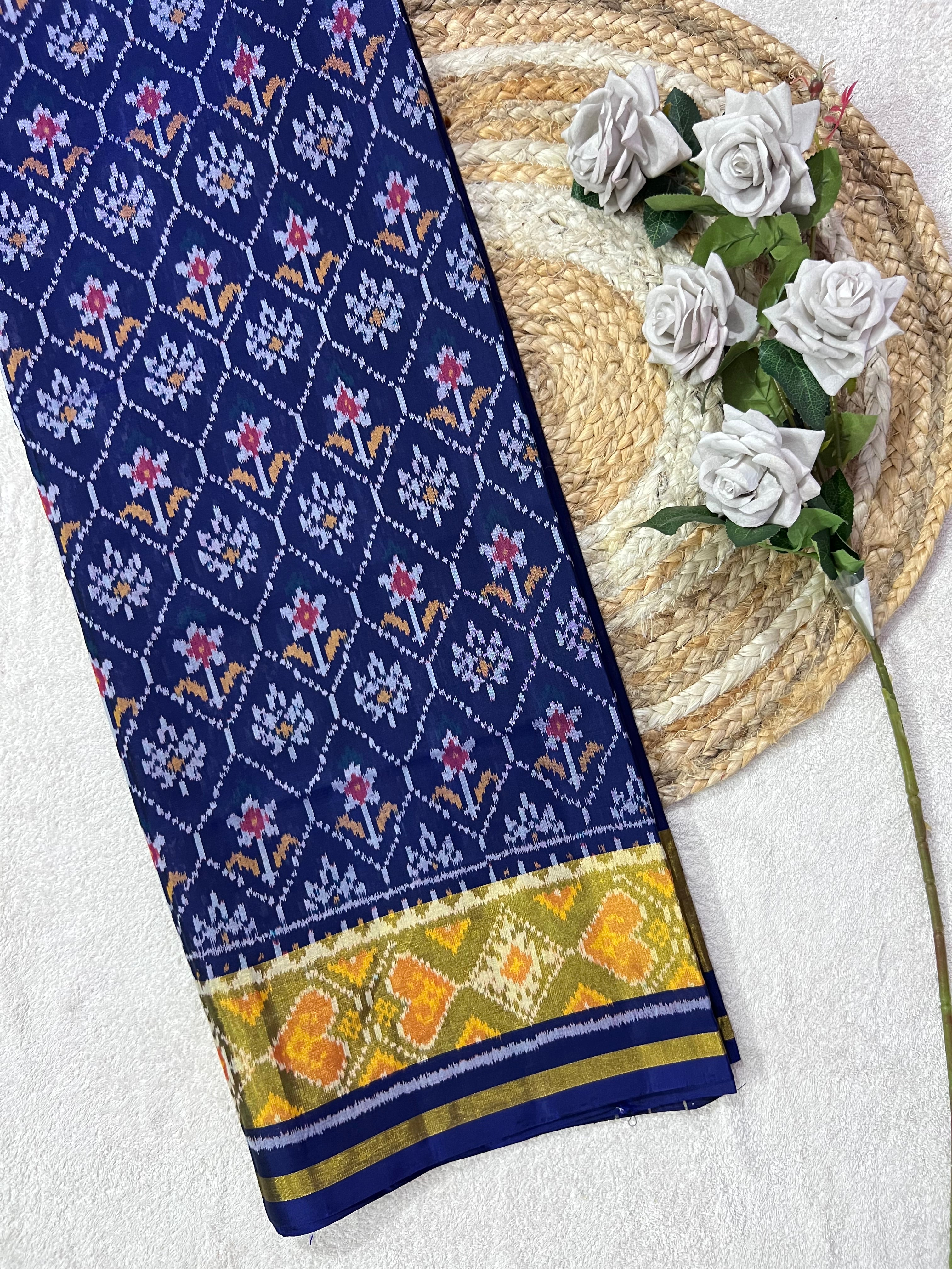 Flower Design Handwoven Patola Silk Saree