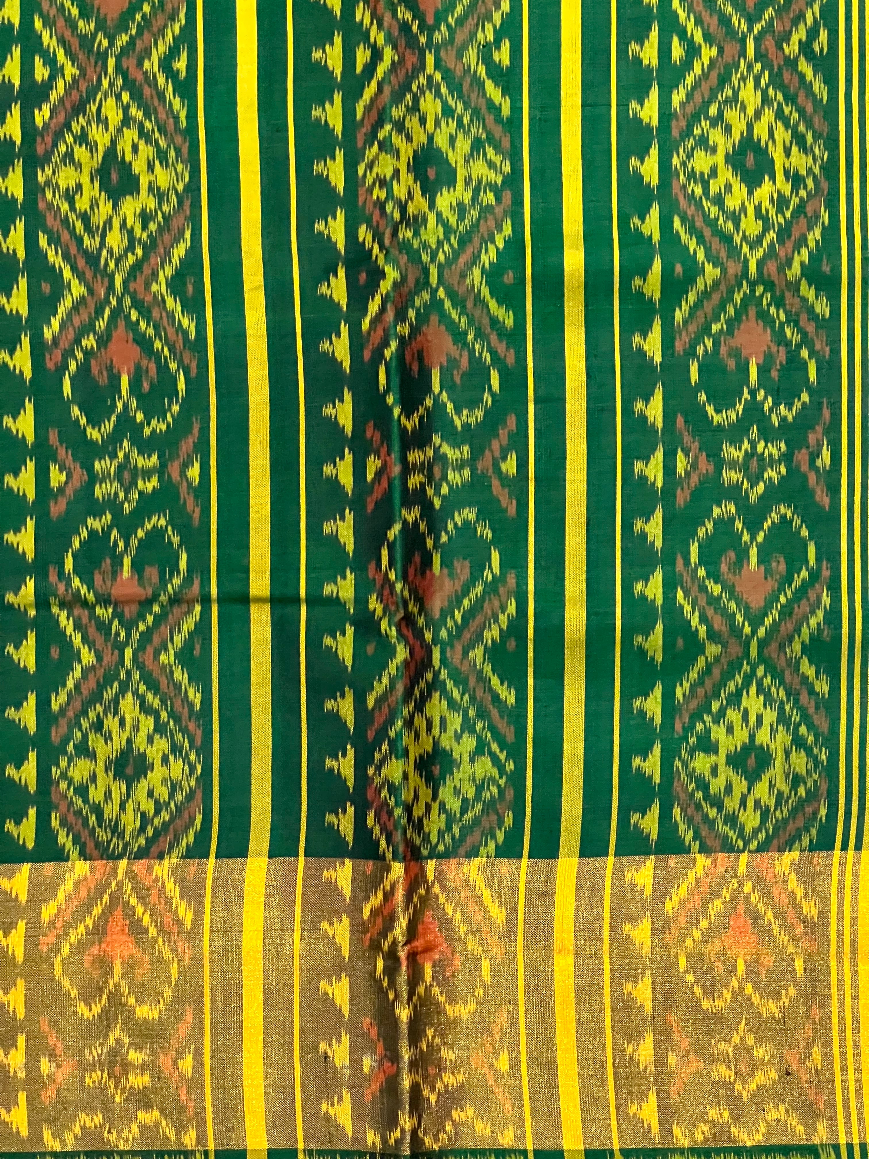 Navratna-Manekchowk Design Handwoven Patola Silk Saree