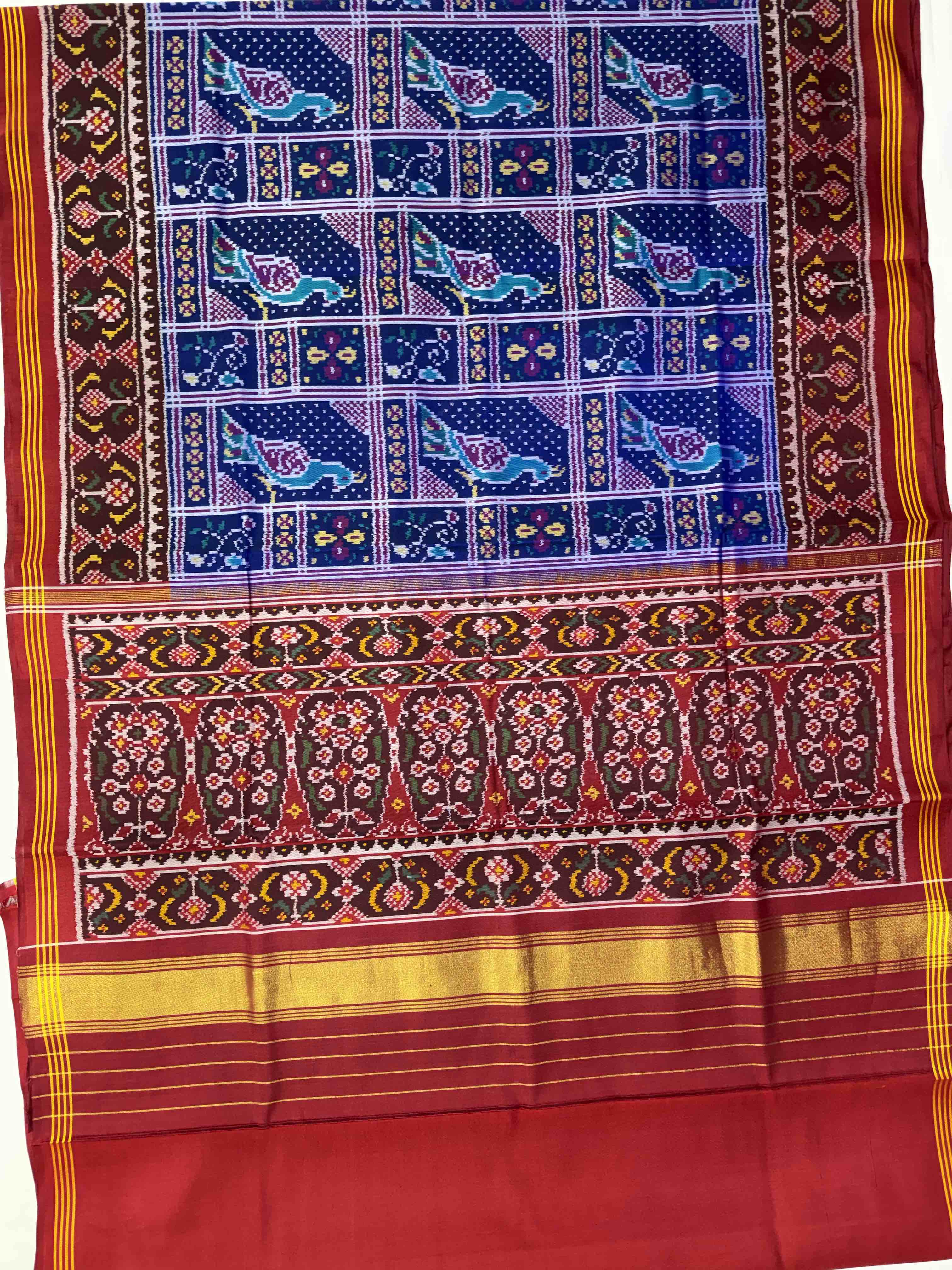 Peacock Motif Exclusive Design Handwoven Patola Silk Saree