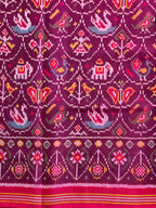 Purple Motif Design Handwoven Patola Silk Saree