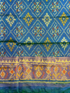 Royal Blue Pan-Chanda Traditional Design Handwoven Patola Silk Saree