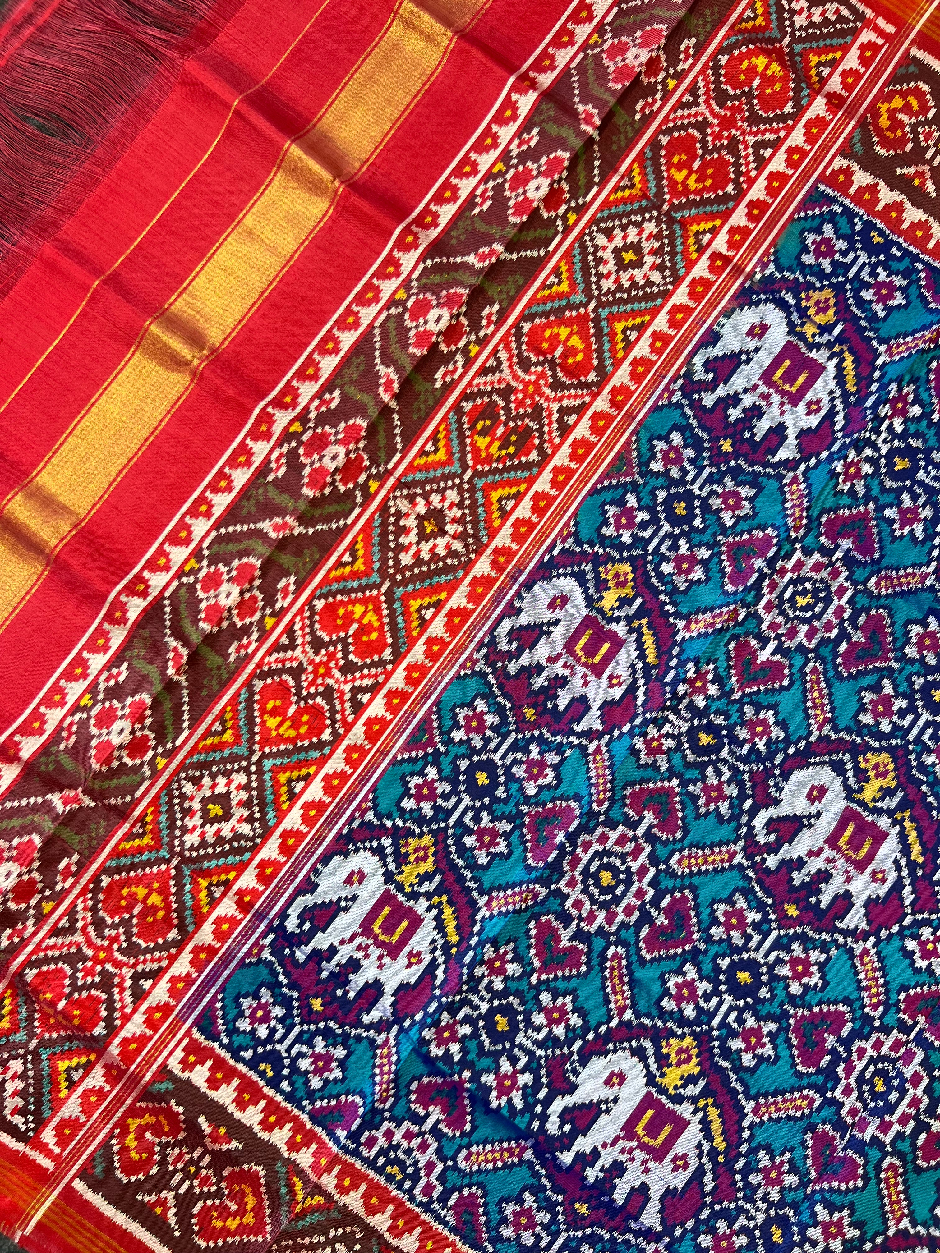 Fusion Design Handwoven Patola Dupatta Secondary image