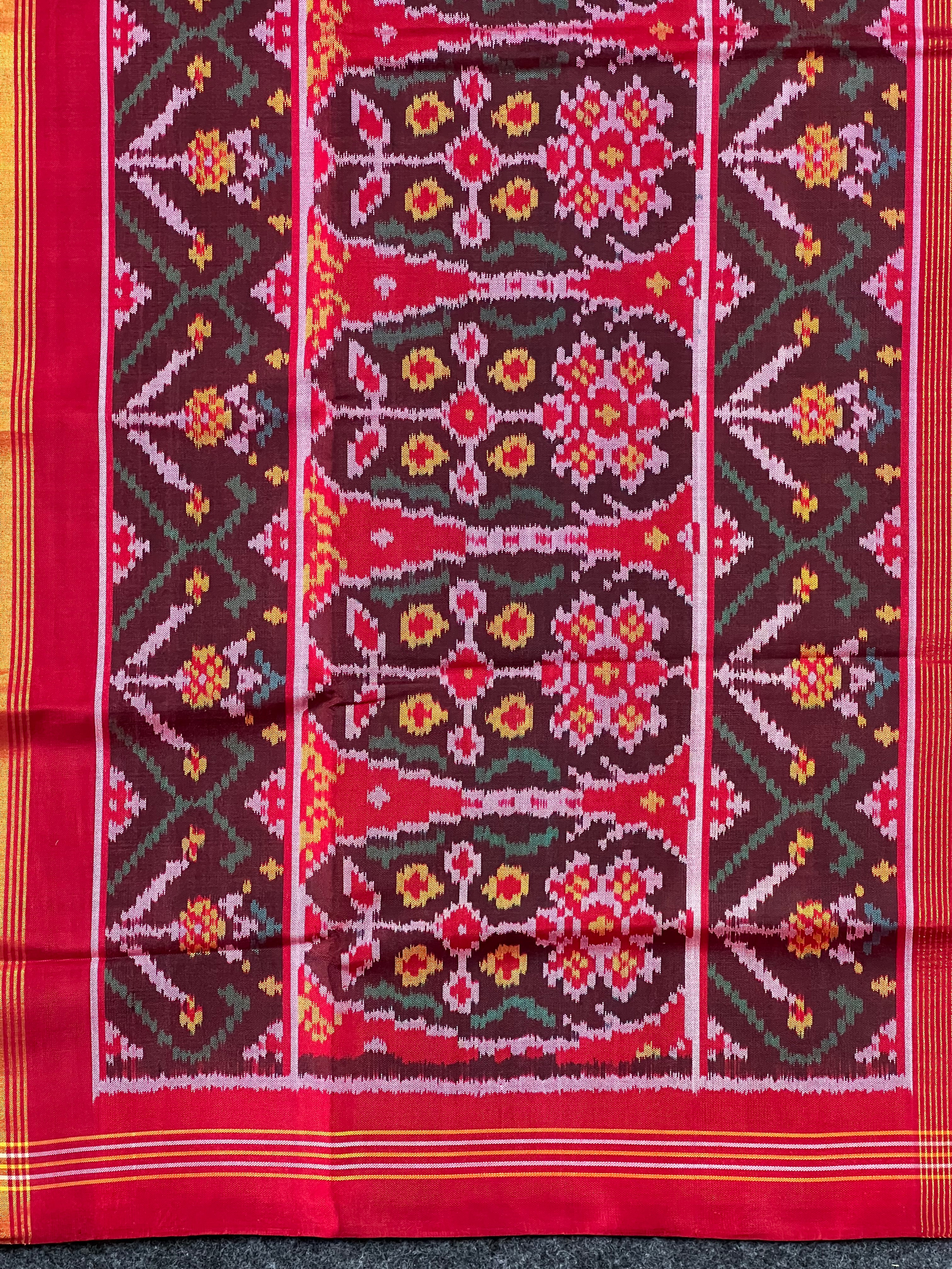 Big Motif Design Handwoven Patola Silk Saree