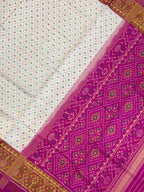 White Daliyabhat Traditional Design Handwoven Patola Silk Saree