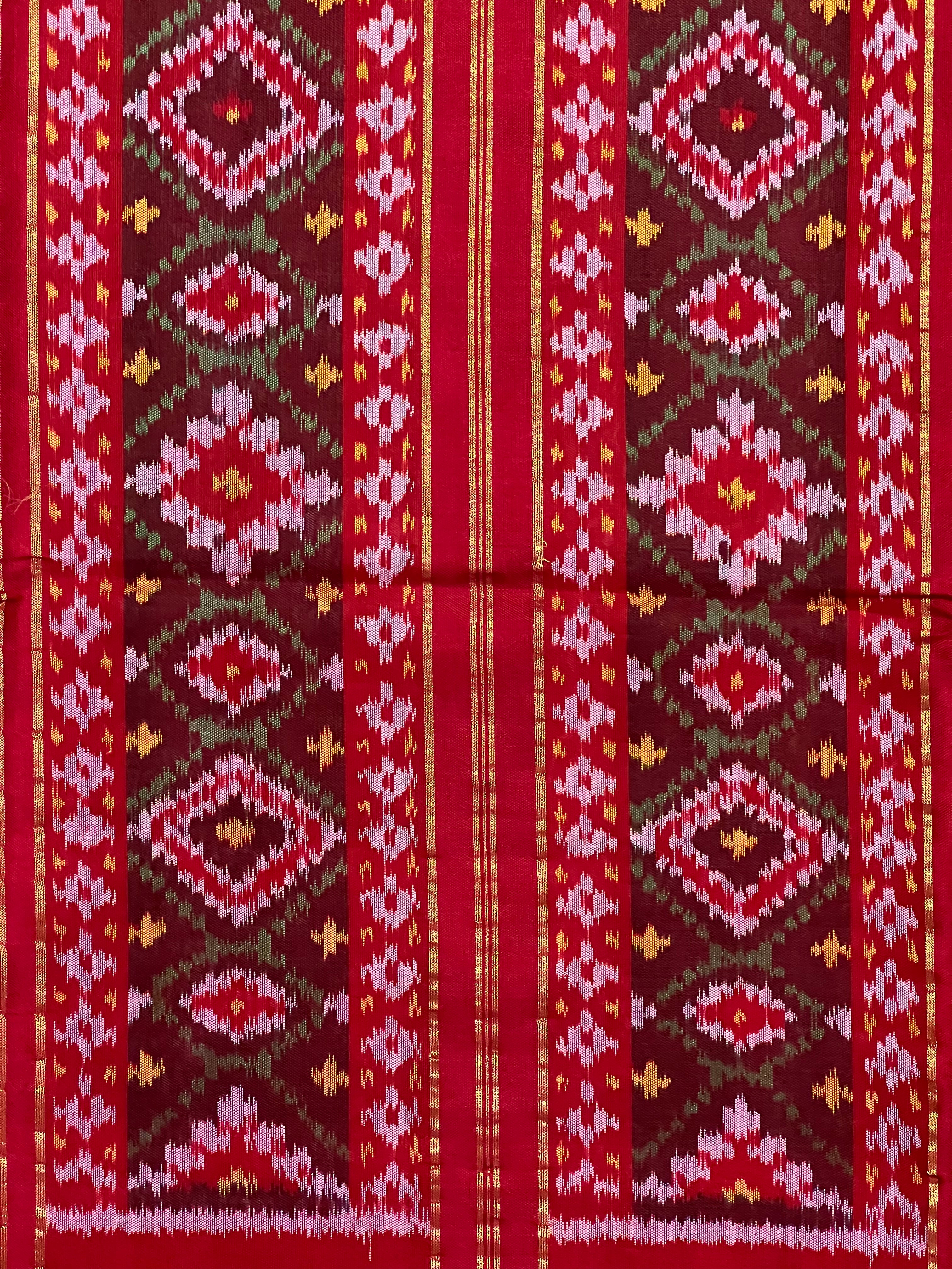 Navratna Traditional Design Handwoven Patola Silk Saree