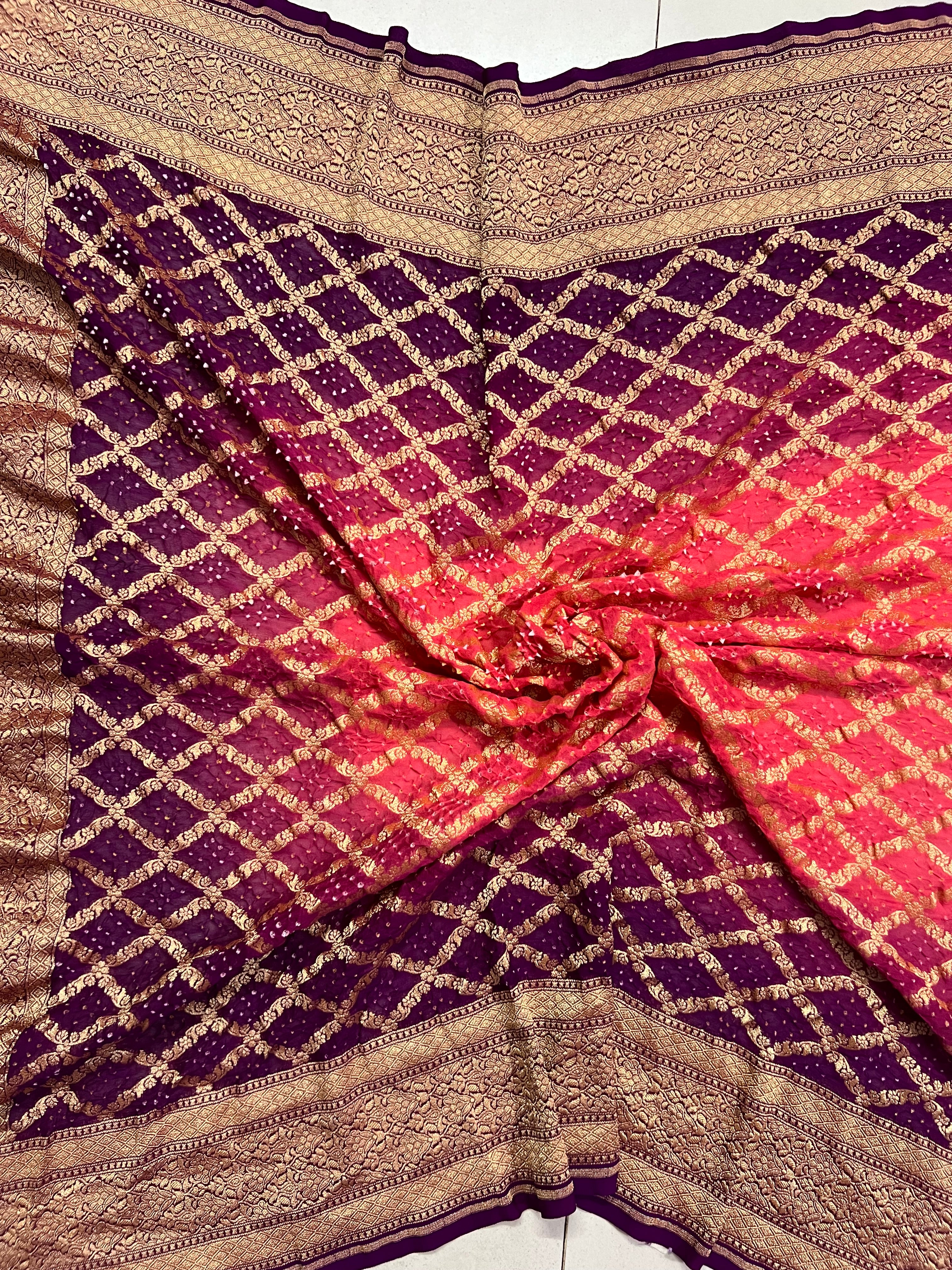 Georgette Bandhej Saree