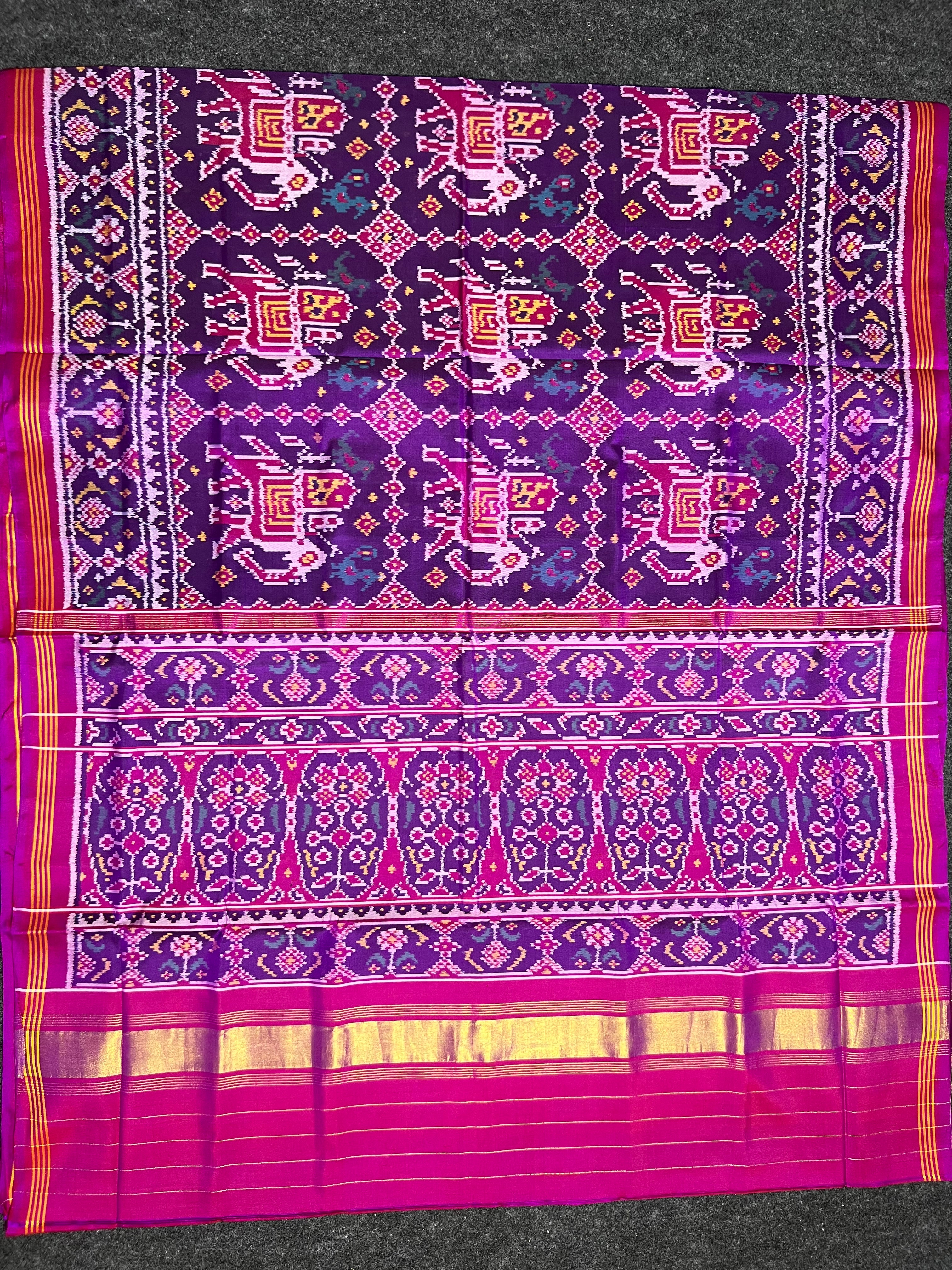 Elephant Motif Design Handwoven Patola Silk Saree