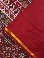 Red Navratna Traditional Design Handwoven Patola Silk Saree
