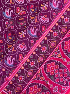 Purple Motif Design Handwoven Patola Silk Saree